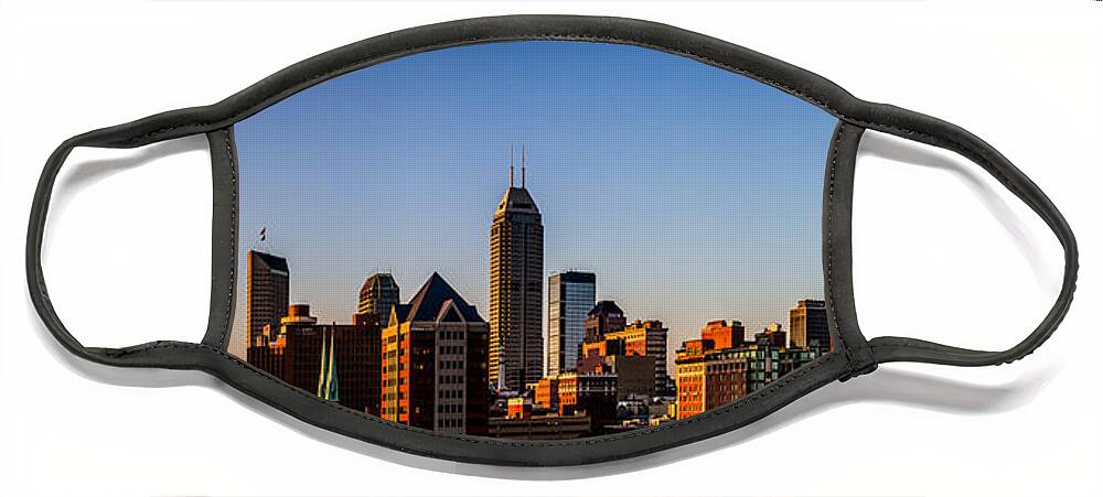 Bankers Life Fieldhouse Face Mask featuring the photograph Indianapolis Skyline - South by Ron Pate