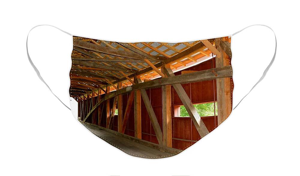 Amish Face Mask featuring the photograph Inside a Covered Bridge by Tana Reiff