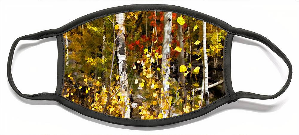 Autumn Face Mask featuring the digital art Into Autumn by Lana Trussell