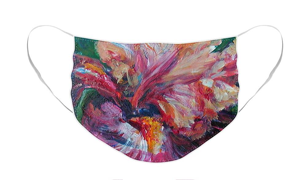 Impressionism Face Mask featuring the painting Iris - Bold Impressionist Painting by Quin Sweetman