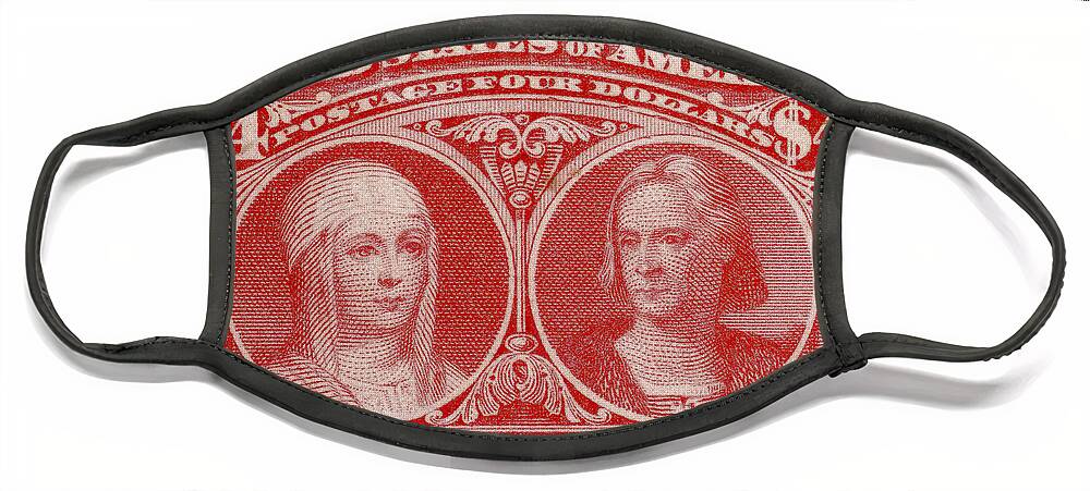 Philately Face Mask featuring the photograph Isabella And Columbus, U.s. Postage by Science Source