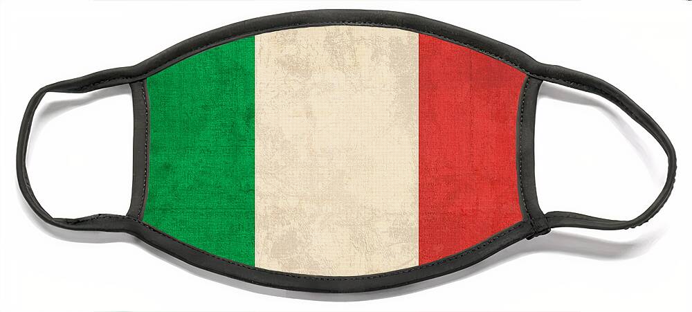 Italy Flag Vintage Distressed Finish Rome Italian Europe Venice Face Mask featuring the mixed media Italy Flag Vintage Distressed Finish by Design Turnpike