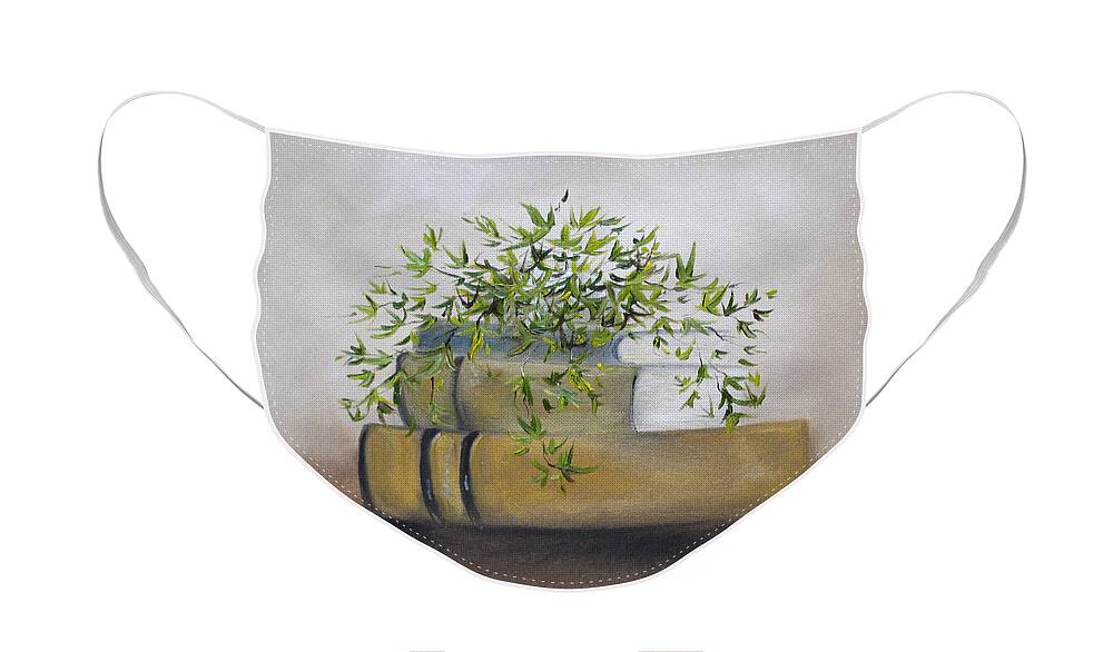 Still Life Face Mask featuring the painting Ivy League by Judith Rhue