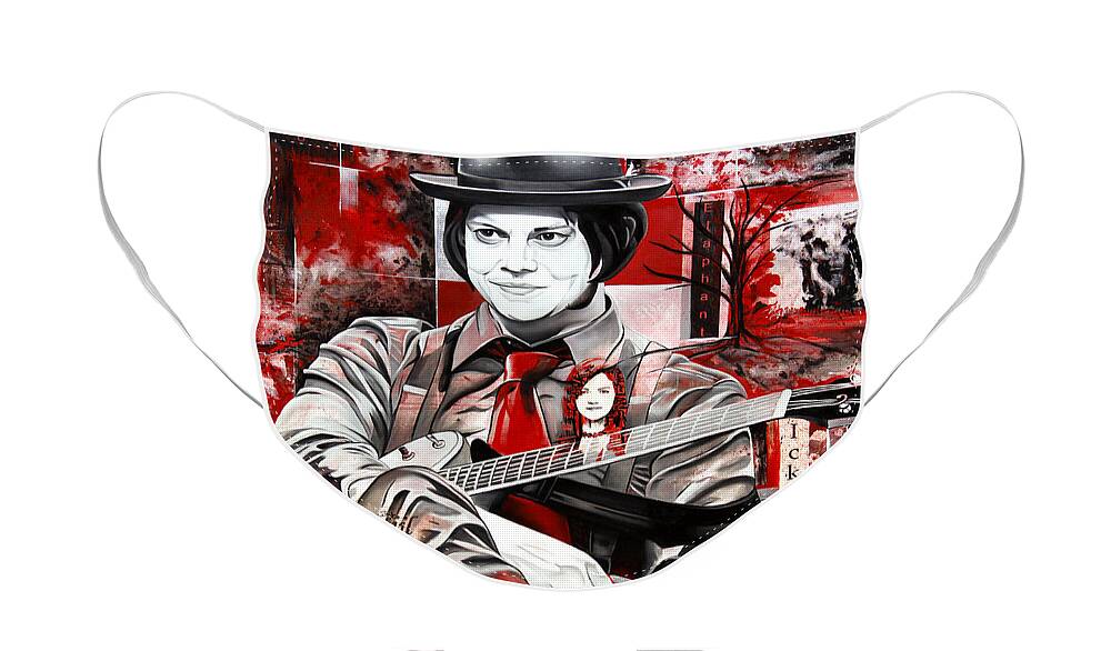 Jack White Face Mask featuring the painting Jack White by Joshua Morton