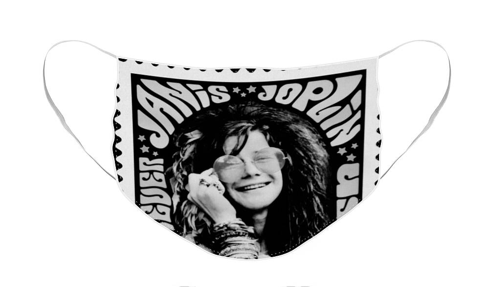 Janis Face Mask featuring the photograph JANIS STAMP in a MONOCROME VIBE by Rob Hans