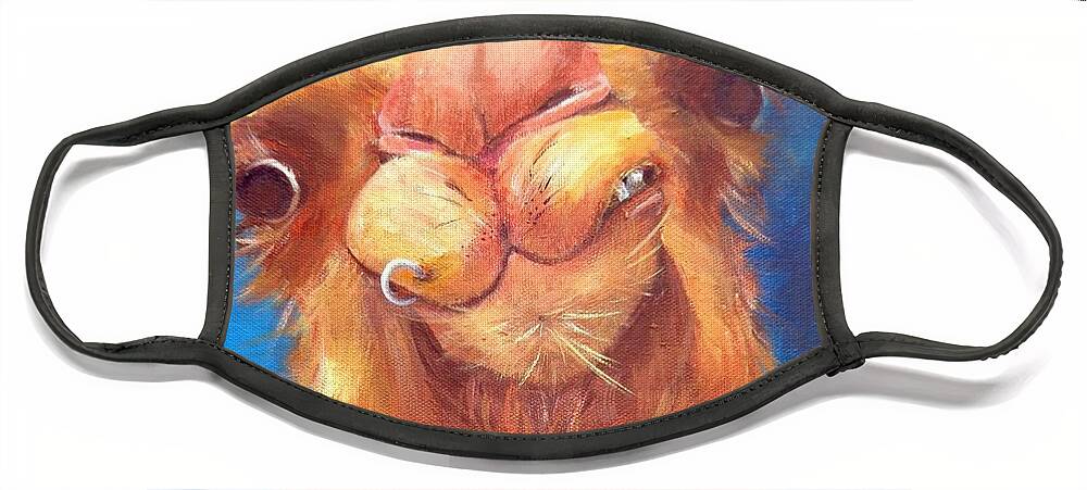 Camel Face Mask featuring the painting Jay Z Camel by Deborah Naves