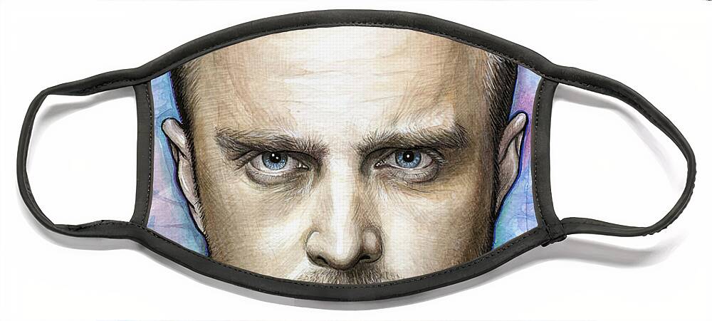 Breaking Bad Face Mask featuring the painting Jesse Pinkman - Breaking Bad by Olga Shvartsur