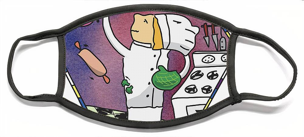 Chef Face Mask featuring the painting Juggling Chef by Diane Thornton