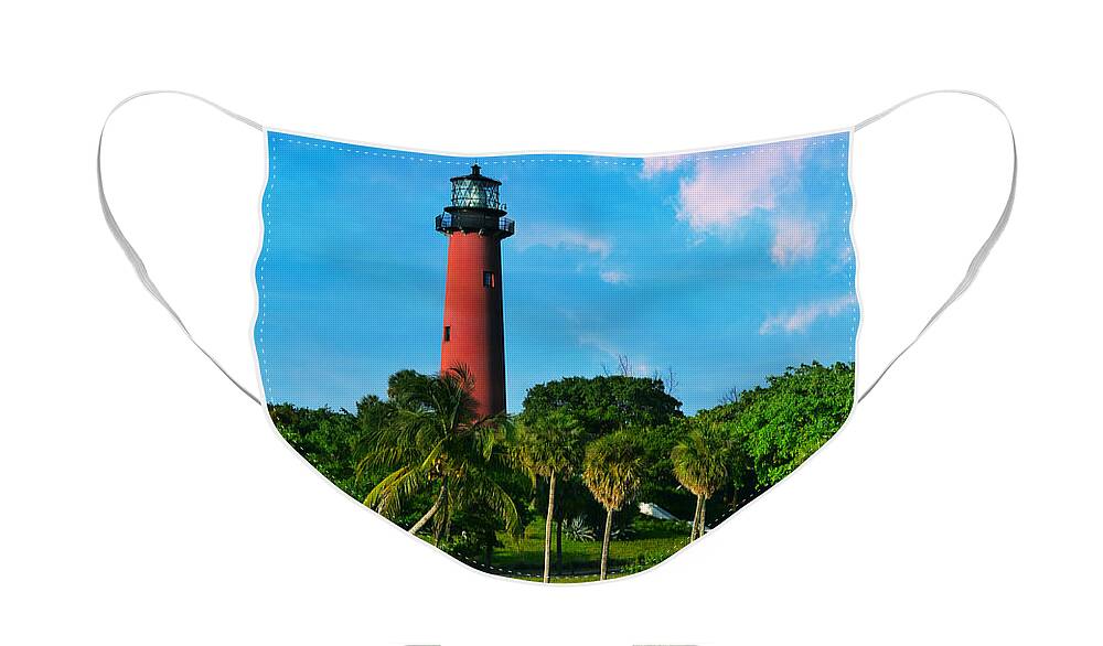 Lighthouse Face Mask featuring the photograph Jupiter Florida Lighthouse by Laura Fasulo