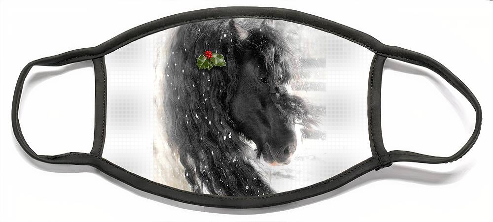 Gypsy Horse Face Mask featuring the photograph Just a little Holly will do by Fran J Scott