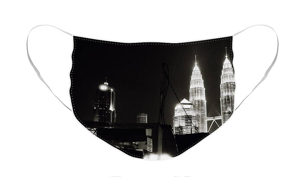Petronas Towers Face Mask featuring the photograph Night in Kampung Baru by Shaun Higson