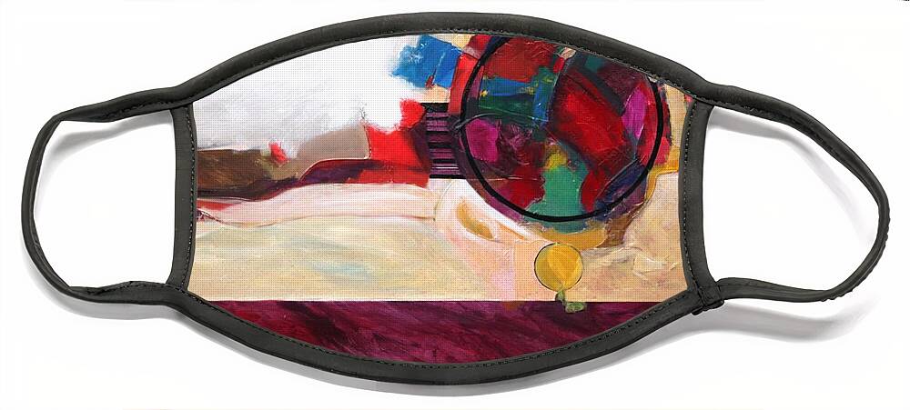 Abstract Face Mask featuring the painting Karma by Marlene Burns