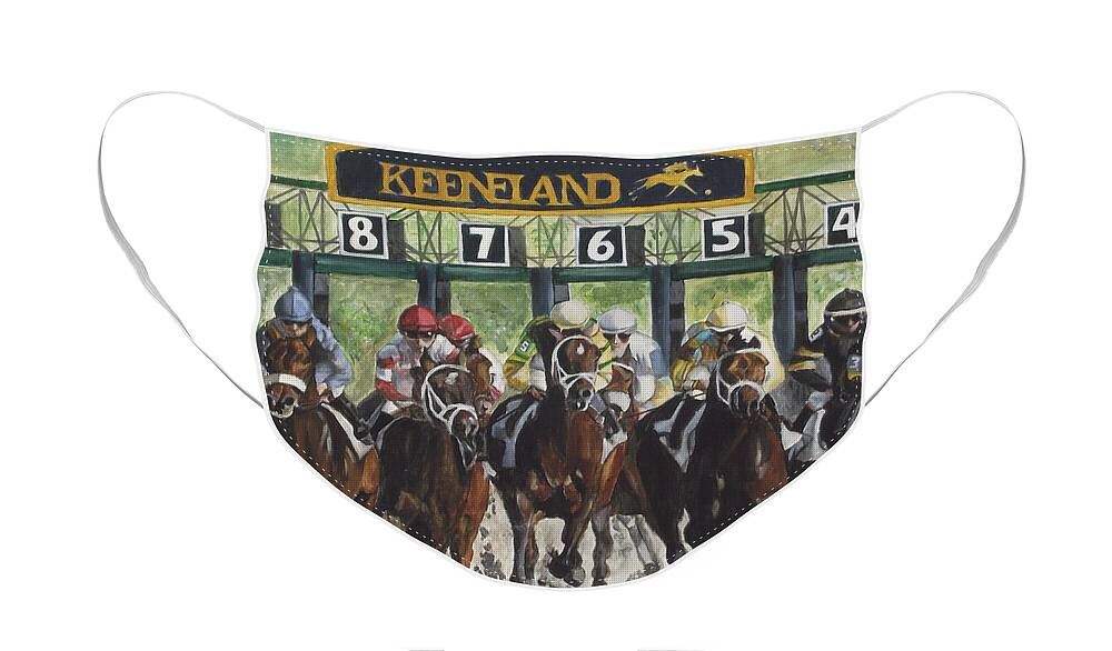 Acrylic Face Mask featuring the painting Keeneland by Kim Selig
