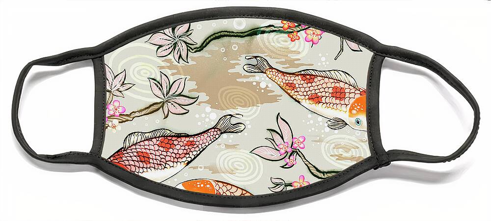 Animal Face Mask featuring the photograph Koi Fish Swimming In Pond by Ikon Ikon Images