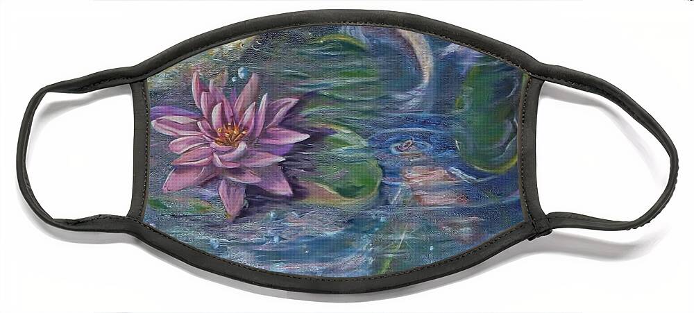 Curvismo Face Mask featuring the painting Koi Pond by Sherry Strong