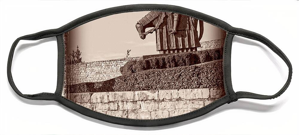 Italian Face Mask featuring the photograph La Pace Sulla Terra with St Franics by Prints of Italy