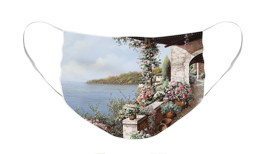 Coastal Face Mask featuring the painting La Terrazza by Guido Borelli