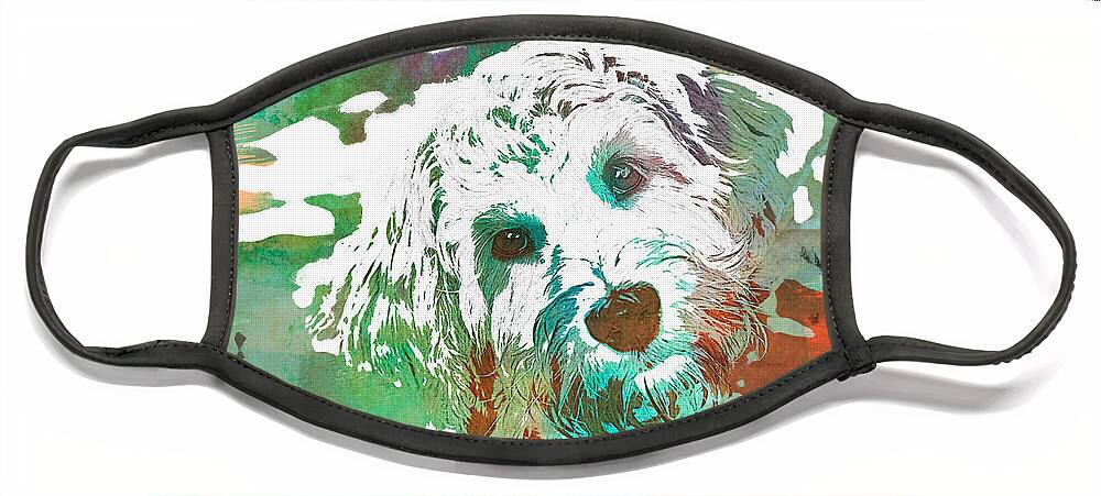 Portrait Face Mask featuring the photograph Labradoodle-WC 2 by Joye Ardyn Durham