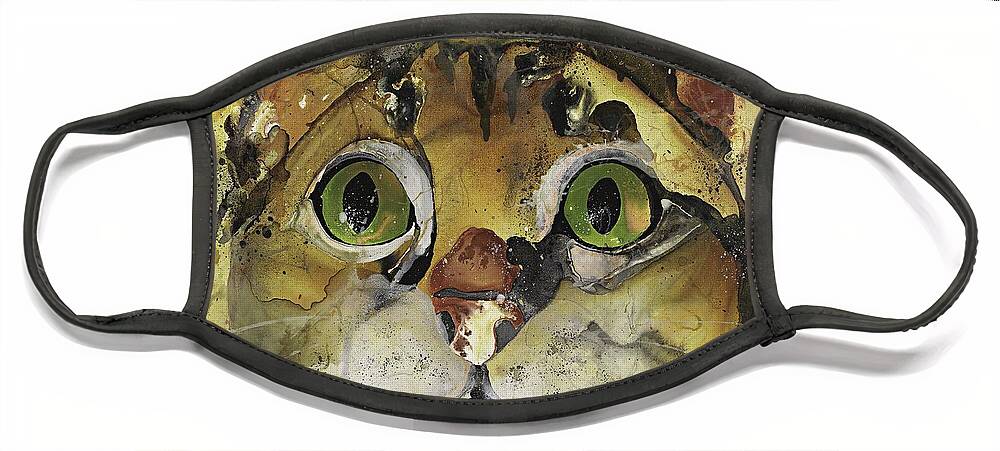 Cat Face Mask featuring the painting Lady-Lily by Kasha Ritter