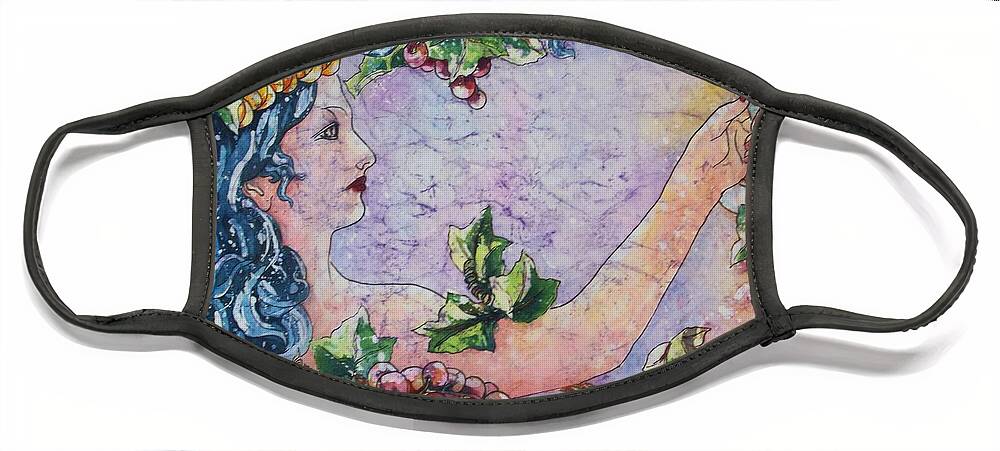 Wine Face Mask featuring the painting Lady of the VIne by Carol Losinski Naylor