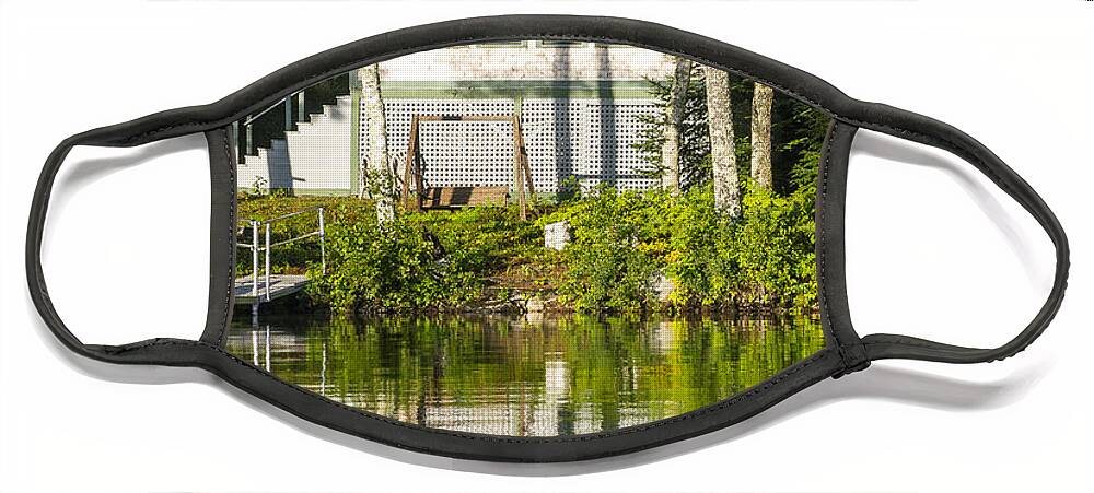 Maine Face Mask featuring the photograph Lake cabin by Steven Ralser