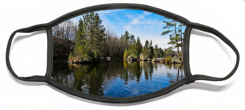 Lake Michigamme In Michigan Face Mask featuring the photograph Lake Michigamme by Gwen Gibson