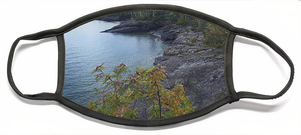 533814 Face Mask featuring the photograph Lake Superior Gooseberry Falls State by Tim Fitzharris