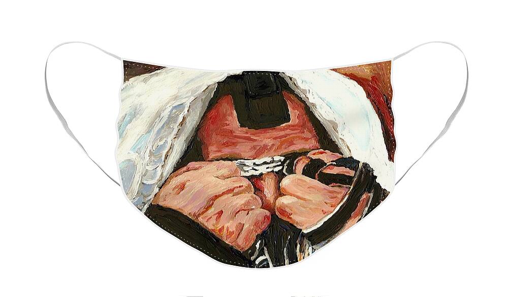 Montreal Face Mask featuring the painting Lamentations by Carole Spandau