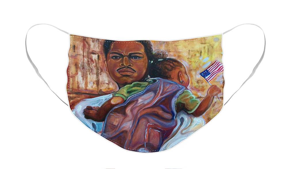 Emery Franklin Art Face Mask featuring the painting Land Of Free 2 by Emery Franklin