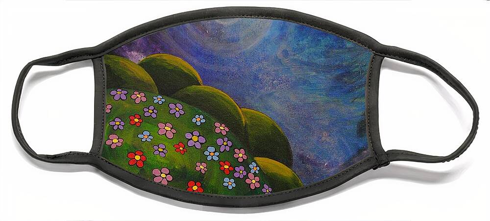 Landscape Face Mask featuring the painting Landscape by Mindy Huntress