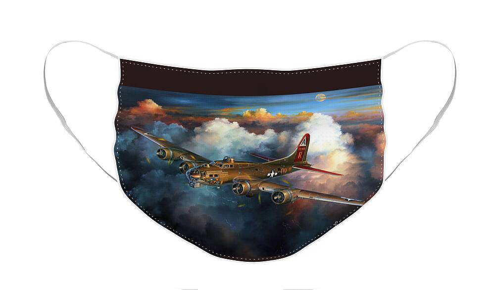 Aviation Art Face Mask featuring the painting Last Flight For Nine-O-Nine by Randy Green