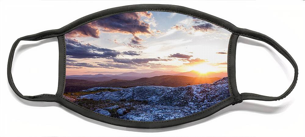 Eaton Face Mask featuring the photograph Last Rays. Sunset On Foss Mountain. by Jeff Sinon