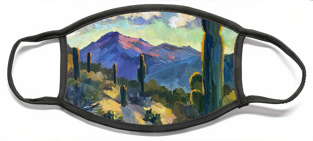 Late Afternoon Face Mask featuring the painting Late Afternoon Tucson by Diane McClary
