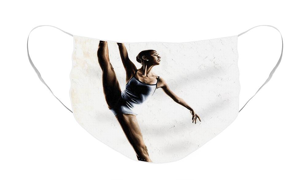 Dance Face Mask featuring the painting Leap of Faith by Richard Young