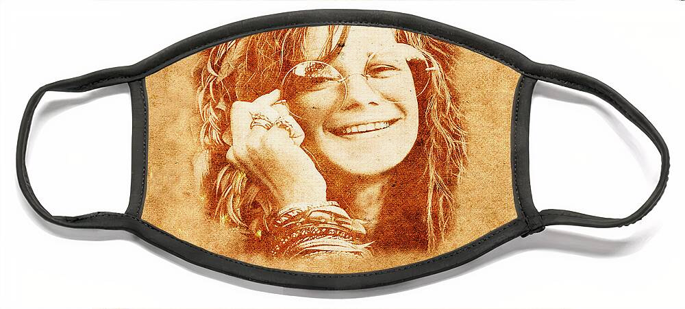 Janis Joplin Face Mask featuring the photograph Legends 5 by Andrew Fare