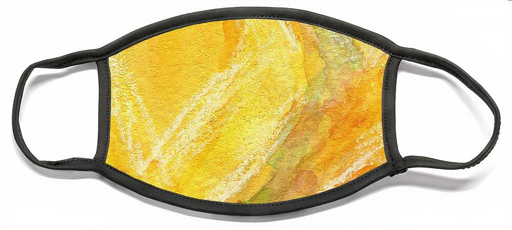 Abstract Painting Face Mask featuring the painting Lemon Drops by Linda Woods
