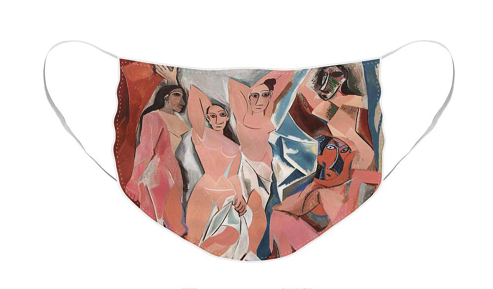 Les Demoiselles D Avignon Face Mask featuring the photograph Les Demoiselles d Avignon by Pablo Picasso