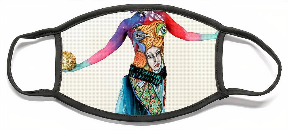 Bodypaint Face Mask featuring the photograph Letting Go by Angela Rene Roberts and Cully Firmin