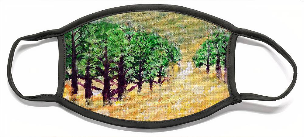 Landscape Face Mask featuring the painting Life's Path by Ashleigh Dyan Bayer