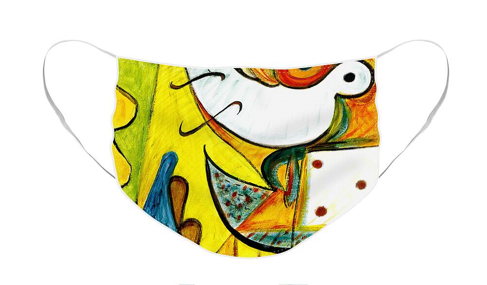 Abstract Art Face Mask featuring the painting Linda Paloma by Stephen Lucas