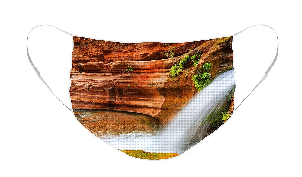 America Face Mask featuring the photograph Little Deer Creek Fall by Inge Johnsson