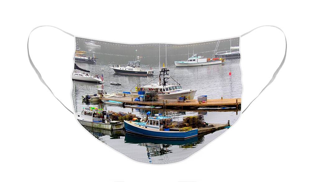 Boats Face Mask featuring the photograph Lobster Boats in Northeast Harbor by Elizabeth Dow