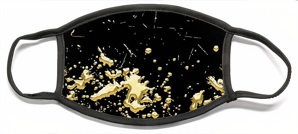 'abstracts Plus' Collection By Serge Averbukh Face Mask featuring the digital art Looking for Gold - Gold Nuggets on Black II by Serge Averbukh