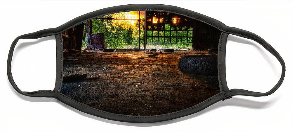 Dover New Hampshire Face Mask featuring the photograph Looking Out From The Decay. by Jeff Sinon