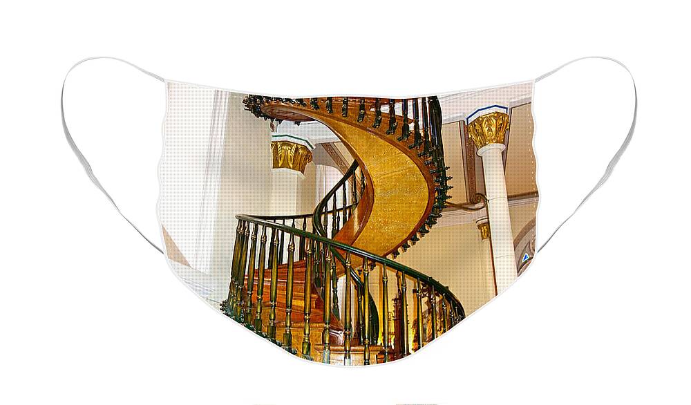 Loretto Chapel Face Mask featuring the photograph Loretto Chapel Staircase by Robert Meyers-Lussier