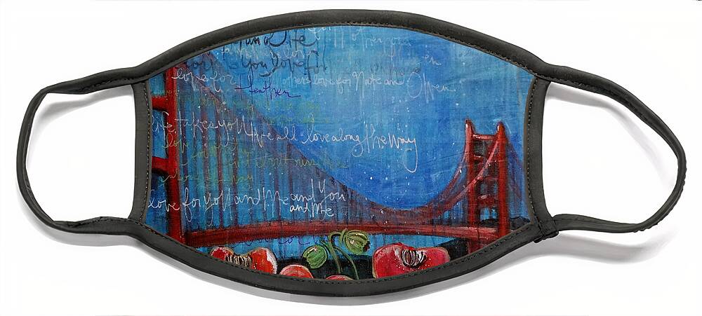 San Francisco Face Mask featuring the painting Love for San Francisco by Laurie Maves ART