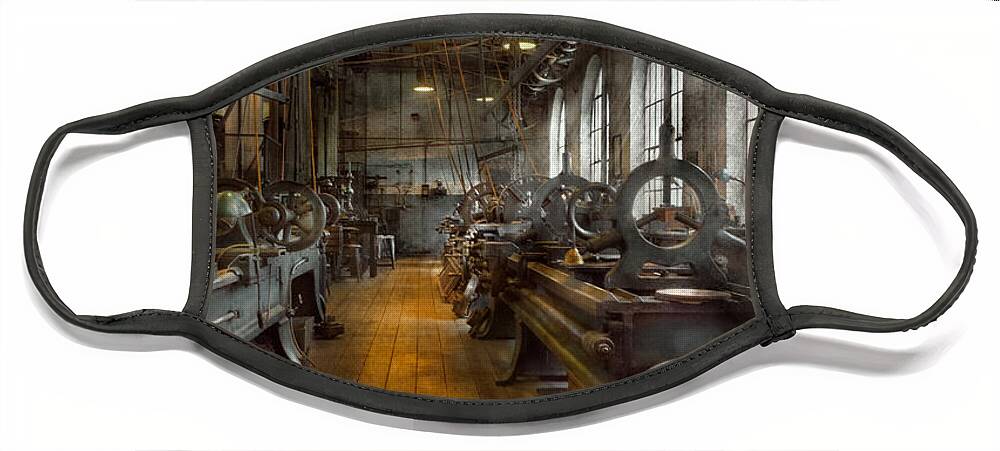 Machinist Face Mask featuring the photograph Machinist - Lathes - The original Lather Disc by Mike Savad