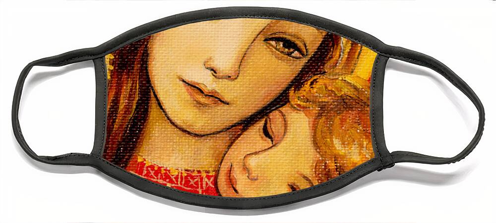 Mother Face Mask featuring the painting Madonna and Child by Shijun Munns