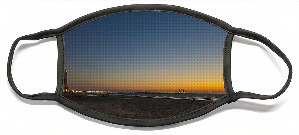 Israel Face Mask featuring the photograph magical sunset moments at Caesarea by Ron Shoshani