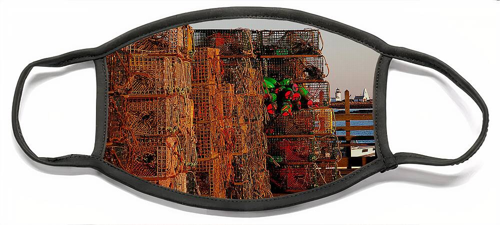 Lobster Traps Face Mask featuring the photograph Maine Traps by HEVi FineArt